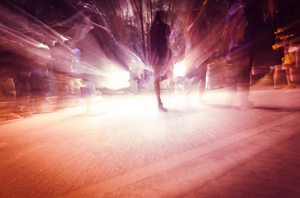 istock Abstract background-Legs of people in blurred motion with shadow 528357837