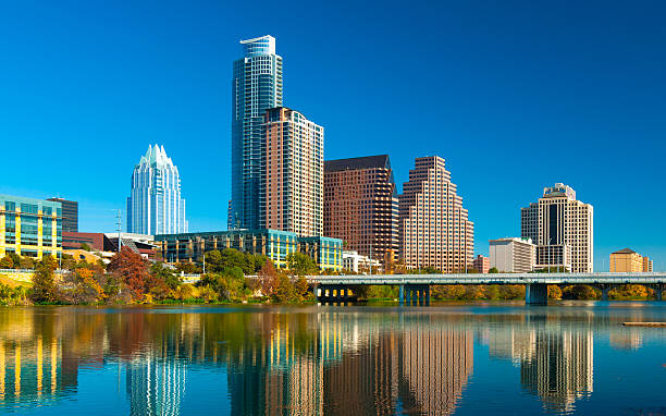 istock Austin skyline with reflection on lake during Autumn 528358395