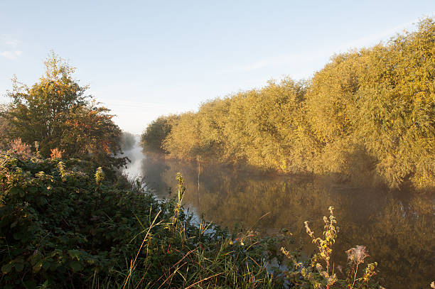 осень на реке avon на welford-на-эйвоне - welford on avon стоковые фото и изображения