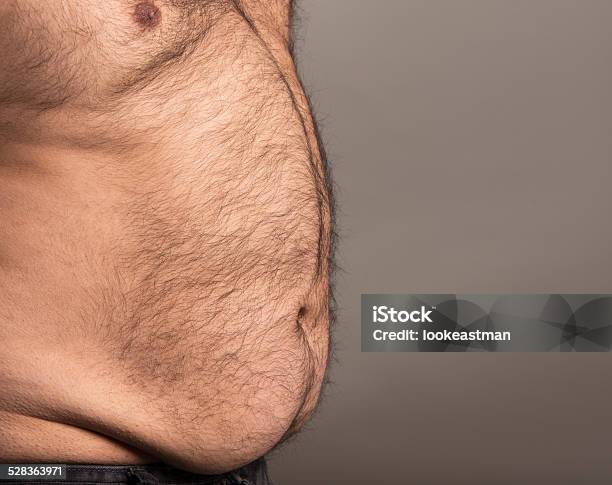 Image Of Overweight Mans Stomach Stock Photo - Download Image Now - Navy, Profile View, Abdomen