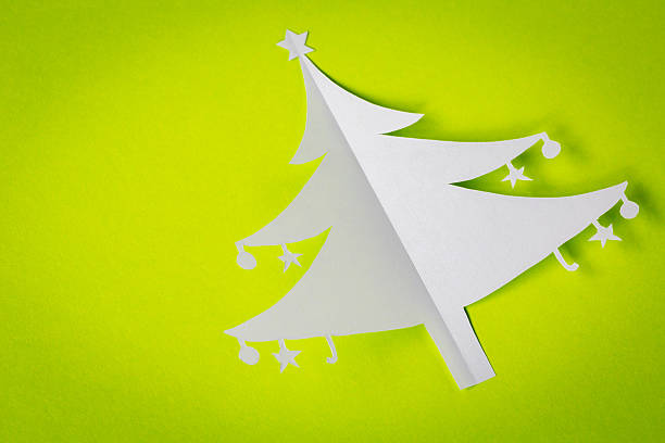 istock Vintage Christmas postcard with true paper tree 528364023