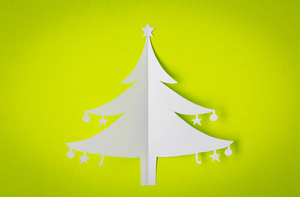 istock Vintage Christmas postcard with true paper tree 528374891