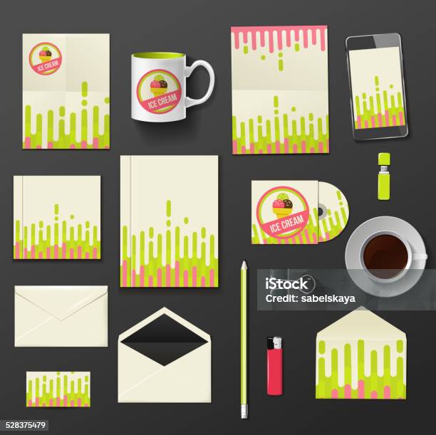 Vector Company Corporate Style Template Design Stylish Ice Cream Stock Illustration - Download Image Now