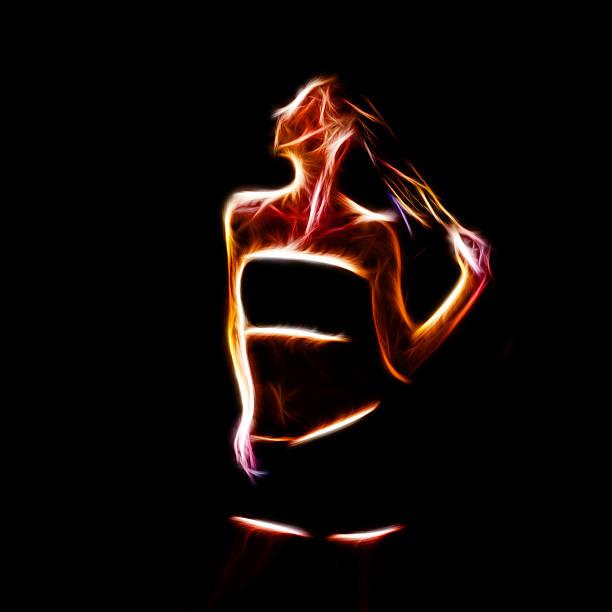 istock Sensual woman glowing silhouette 528378041