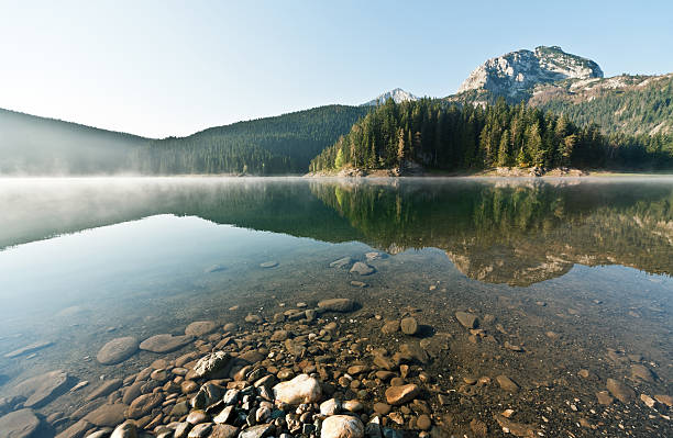 istock Lake in mountain, beautiful morning 528379119