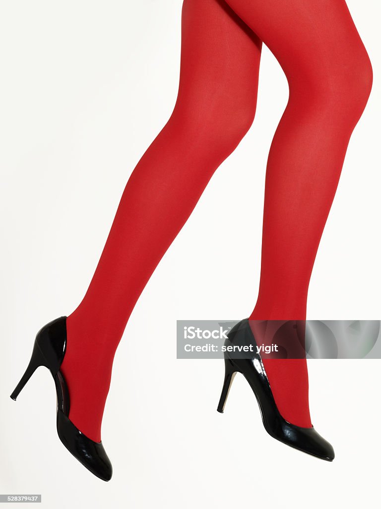 woman legs with red socks Adult Stock Photo