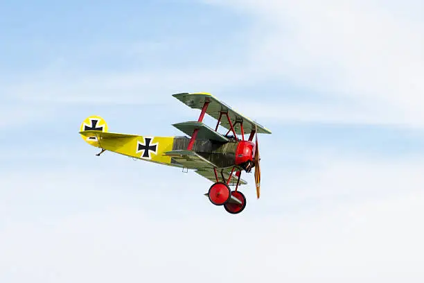 Replica of Fokker Dr 1 triplane in Lother von Richthofen’s paint scheme. He was the brother of Manfred von Richthofen, the Red Baron, and flew in the same squadron.