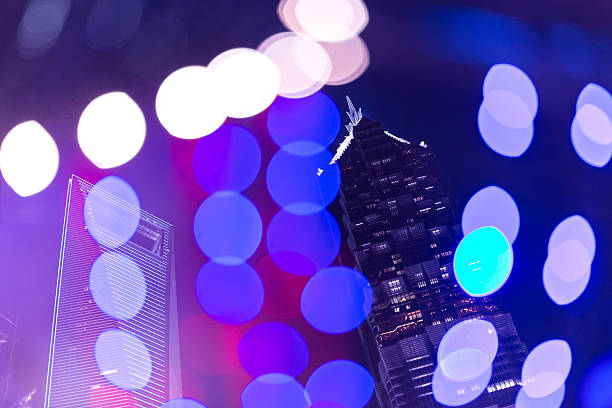 istock Multi colored spots of light and Lujiazui,Shanghai 528391233