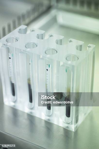 Medical Laboratory Test Tubes Human Growth Factors Stock Photo - Download Image Now - Activity, Close-up, Doctor's Office