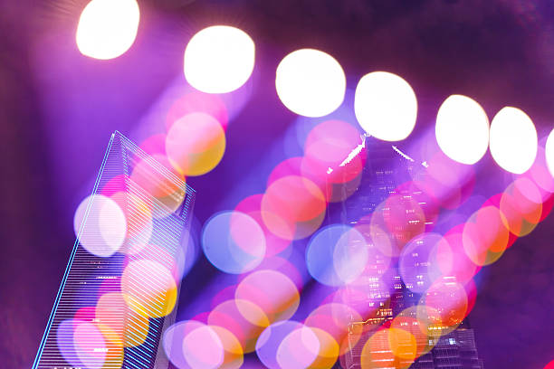 istock Multi colored spots of light and Lujiazui,Shanghai 528392389