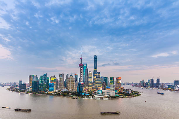 istock Shanghai night cityscape across Huangpu River 528392647