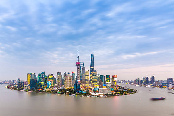 istock Shanghai night cityscape across Huangpu River 528392657