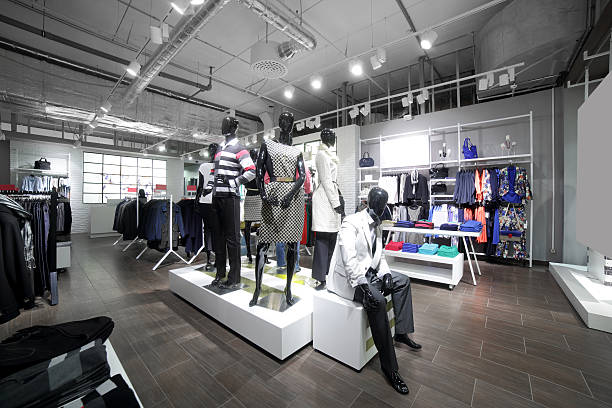 istock brand new interior of cloth store 528395151