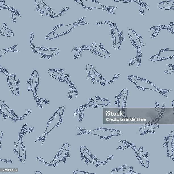 Fish Neutral Contour Seamless Pattern Stock Illustration - Download Image Now - Abstract, Animal Markings, Backgrounds