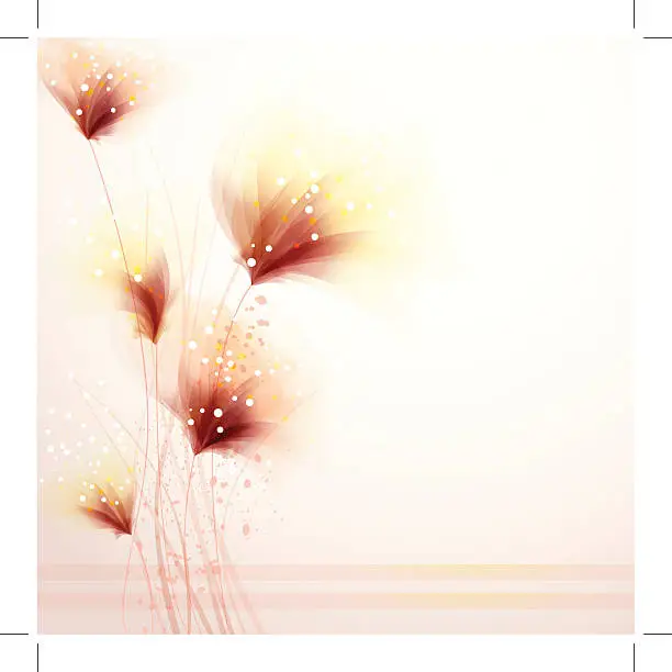 Vector illustration of vector background with pastel flowers