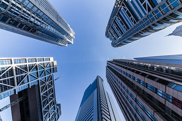 istock Look up modern office buildings in Shanghai 528411925