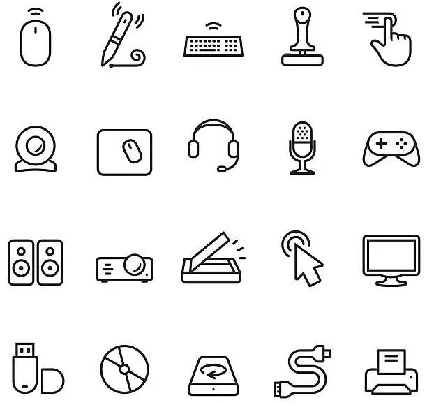Vector illustration of Computer Input and Part icon