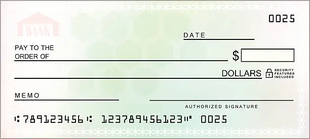 Vector illustration of Multicolored Blank Check - VECTOR