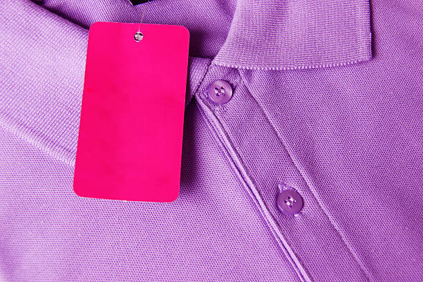 istock Purple Polo T-shirt and blank label. 528414241