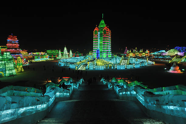 Festival de hielo de Harbin - foto de stock