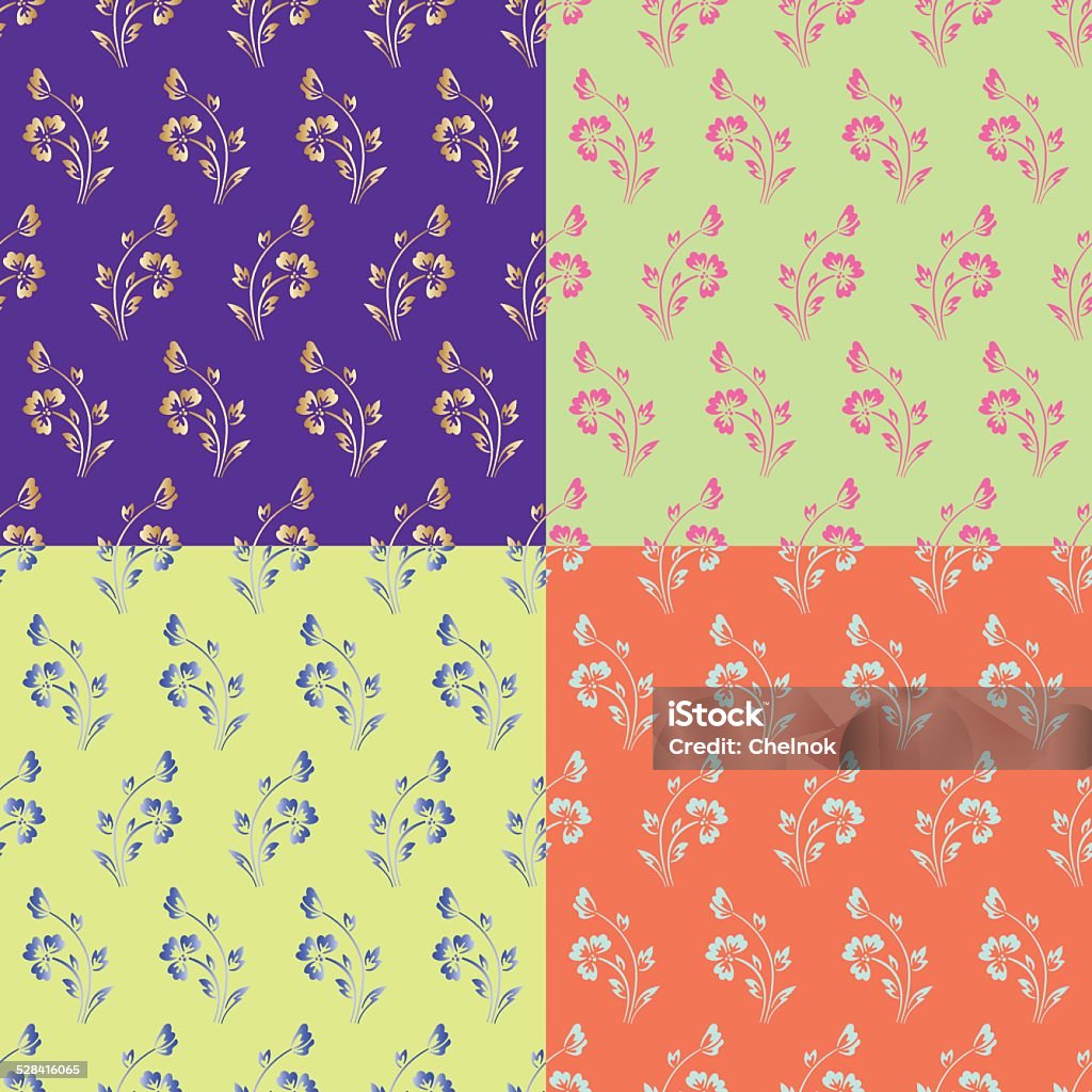 Vector seamless background. Vector set of seamless backgrounds with vintage floral pattern. Abstract stock vector