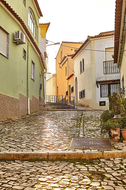 istock Empty street road in city with buildings 528417257