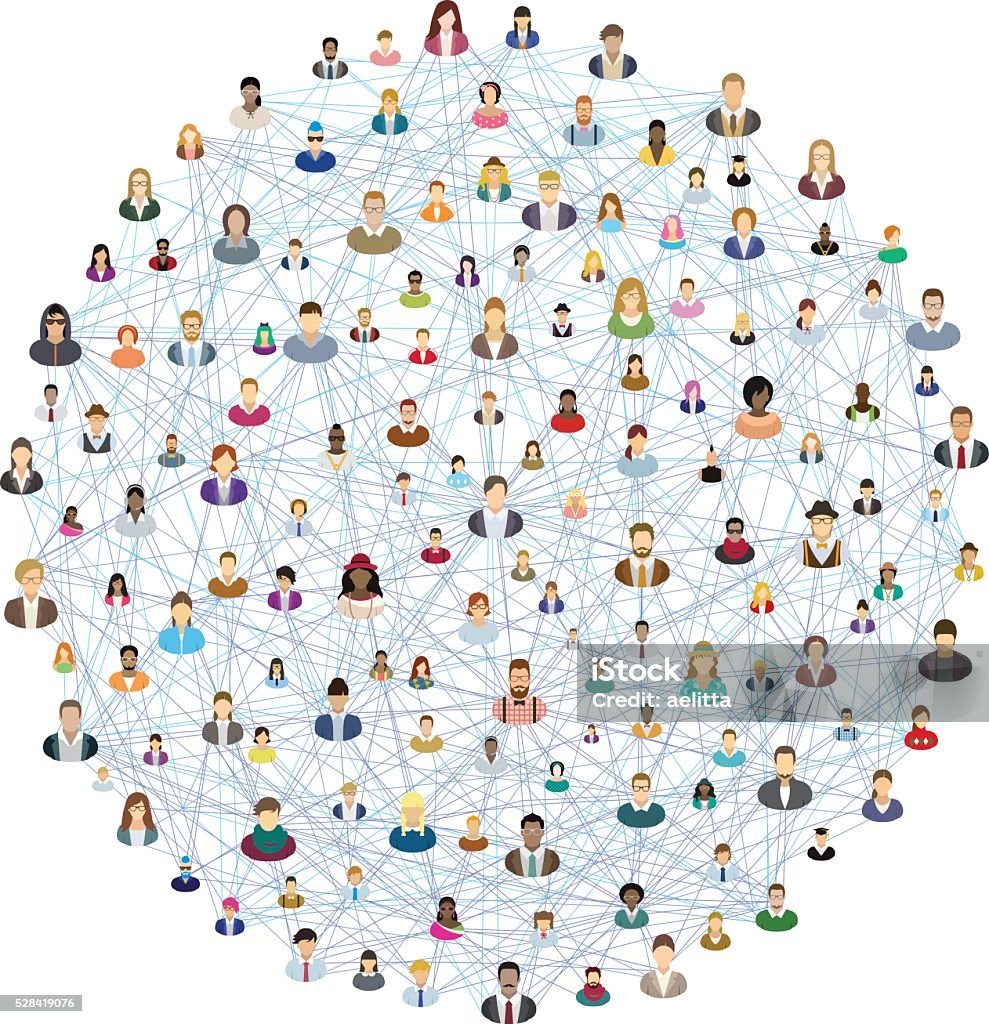 Sphère de réseau Social - clipart vectoriel de Réseau informatique libre de droits