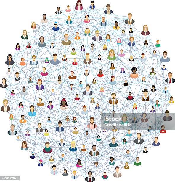 Social Network Sphere Stock Illustration - Download Image Now - Computer Network, Connection, People