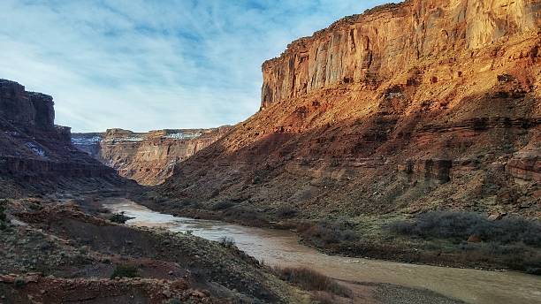 istock Colorado Riverway Recreation Area Mountain Morning Shadows, Moab, Utah, 528420056