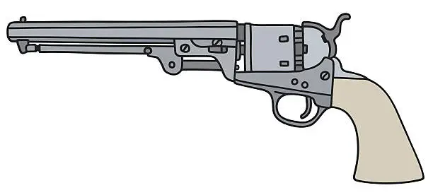 Vector illustration of Vintage Wild West handgun