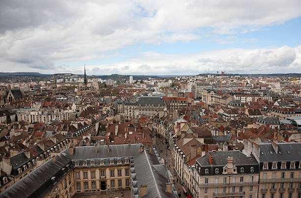 Aerial view of of Dijon, France stock photo
