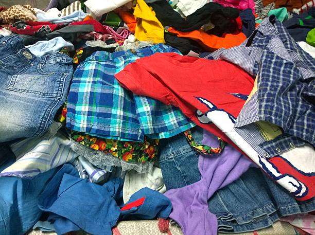 istock The Secondhand clothes in the market 528424832