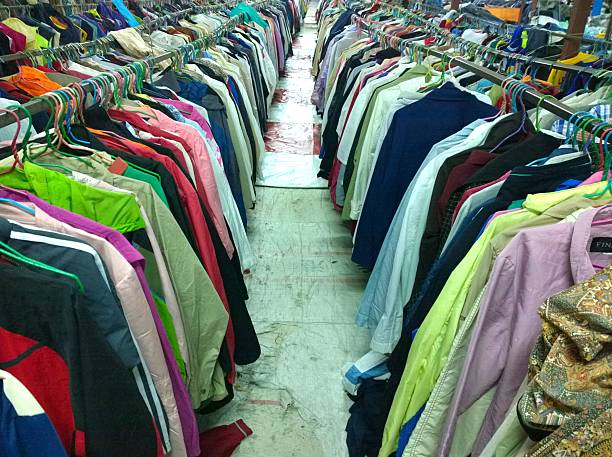 istock The Secondhand clothes in the market 528425086