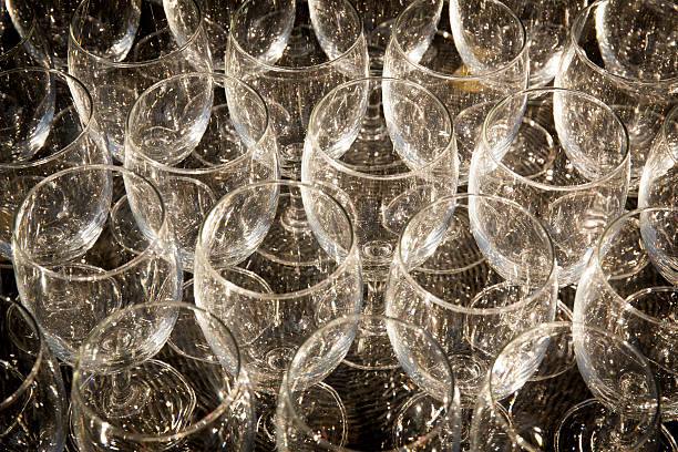 istock champagne glass pattern transparent empty glass goblets for wine 528425230