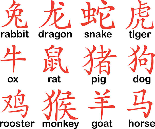 띠 징후 디자인식 - snake chinese new year chinese zodiac sign china stock illustrations