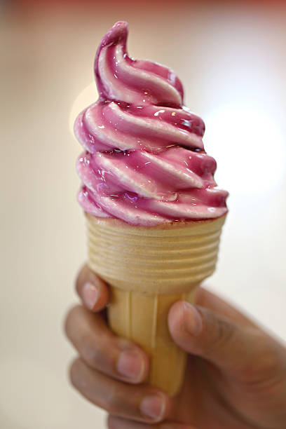 istock Focus on Blueberry ice cream. 528426885
