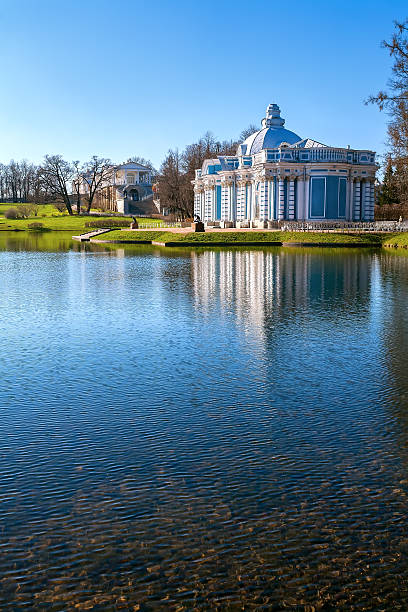 블루 클래식 아키텍처를 바로크 in tsarskoye selo - catherine palace 뉴스 사진 이미지