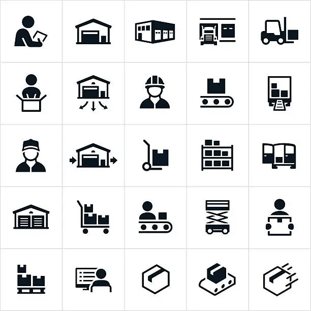 Vector illustration of Distribution Warehouse Icons