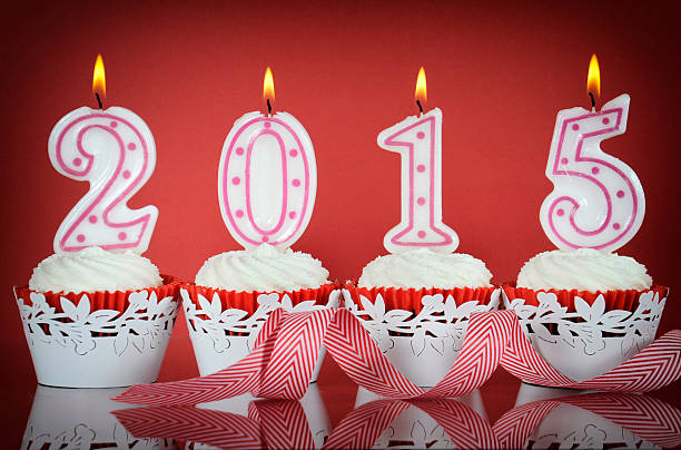 istock Happy New Year for 2015 red velvet cupcakes 528429727