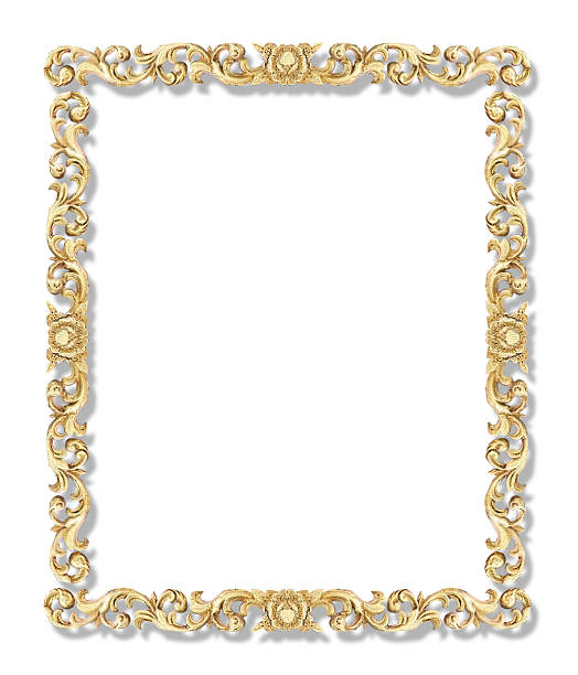 istock Pattern of flower carved frame on wood background 528430865