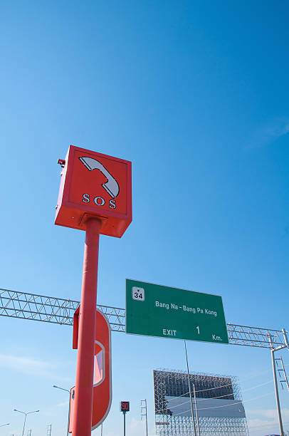istock SOS EMERGENCY TELEPHONE BOOTH AND SOS SIGN 528431246