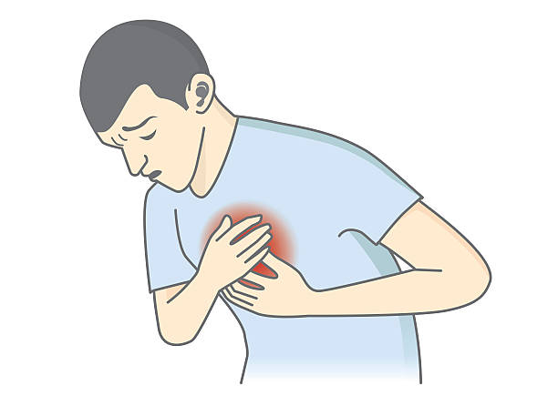 Man Have Early Symptoms Of Heart Attack Stock Illustration - Download Image  Now - Heart Attack, Chest Pain, Men - iStock
