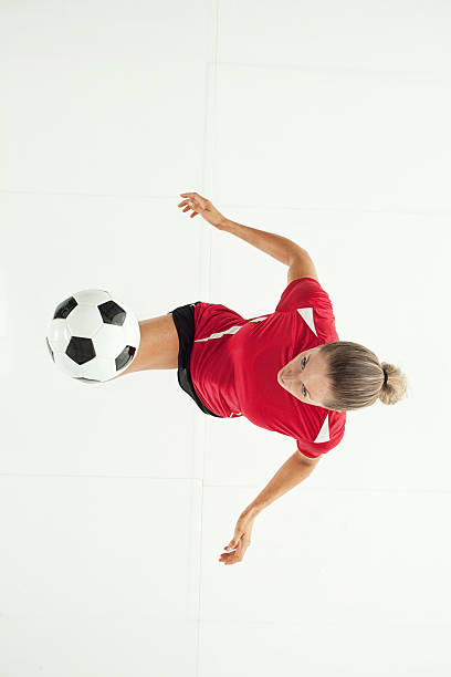 istock Above view of soccer player juggling 528434900