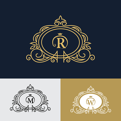 Modern Monogram R Monogram Design Elements Graceful Template Letter R M W Vector Stock ...