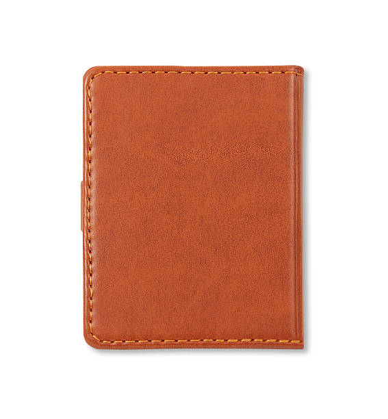 istock Brown leather notebook cover isolated on white background 528436975