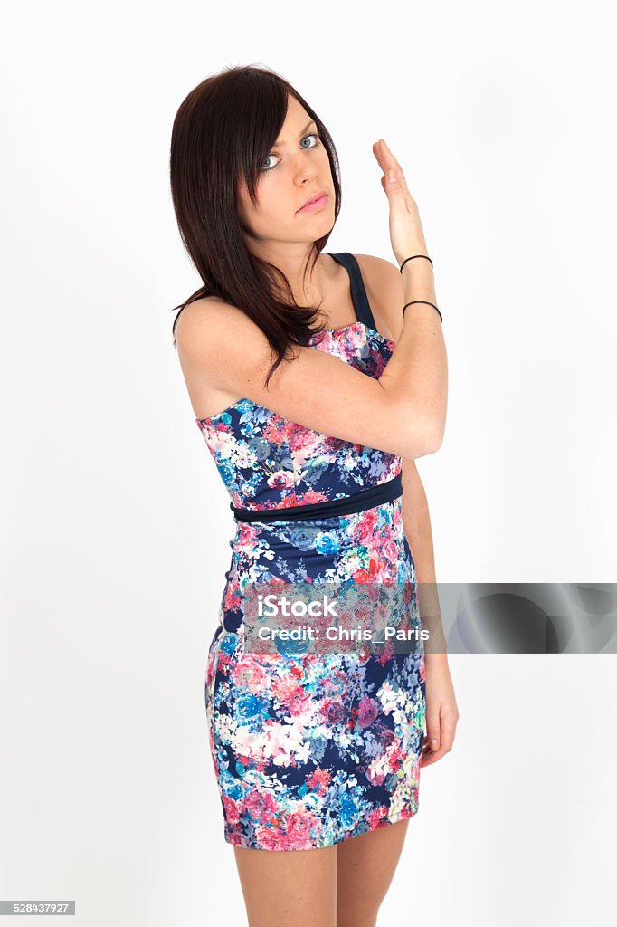 Beautiful woman doing different expressions in different sets of clothes Beautiful woman doing different expressions in different sets of clothes: be careful 20-24 Years Stock Photo