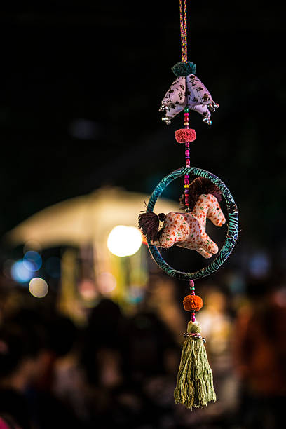 Walking street of Chiangmai, Thailand. There are many sellers sell traditional things. Most of them are accessories and food.