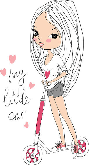 Cute Girl On Scooter Stock Illustration - Download Image Now - Abstract, Adult, Arts Culture and Entertainment - iStock Cute Girl On Scooter Stock Illustration - Download Image Now - Abstract, Adult, Arts Culture and Entertainment - iStock