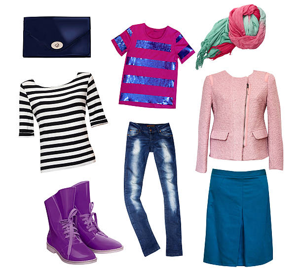 istock Female fashion clothes set collage. 528440647