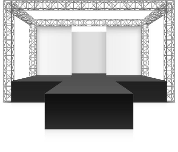 istock Outdoor festival stage, podium, metal truss system 528440898